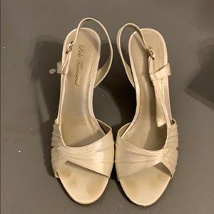 Cream satin dress heels